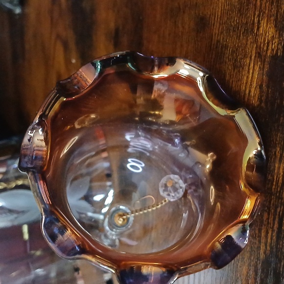 24k GOLD BLOWN RARE California Glassworks gold ROANNE   ombre tulip crystal bell - Picture 5 of 9